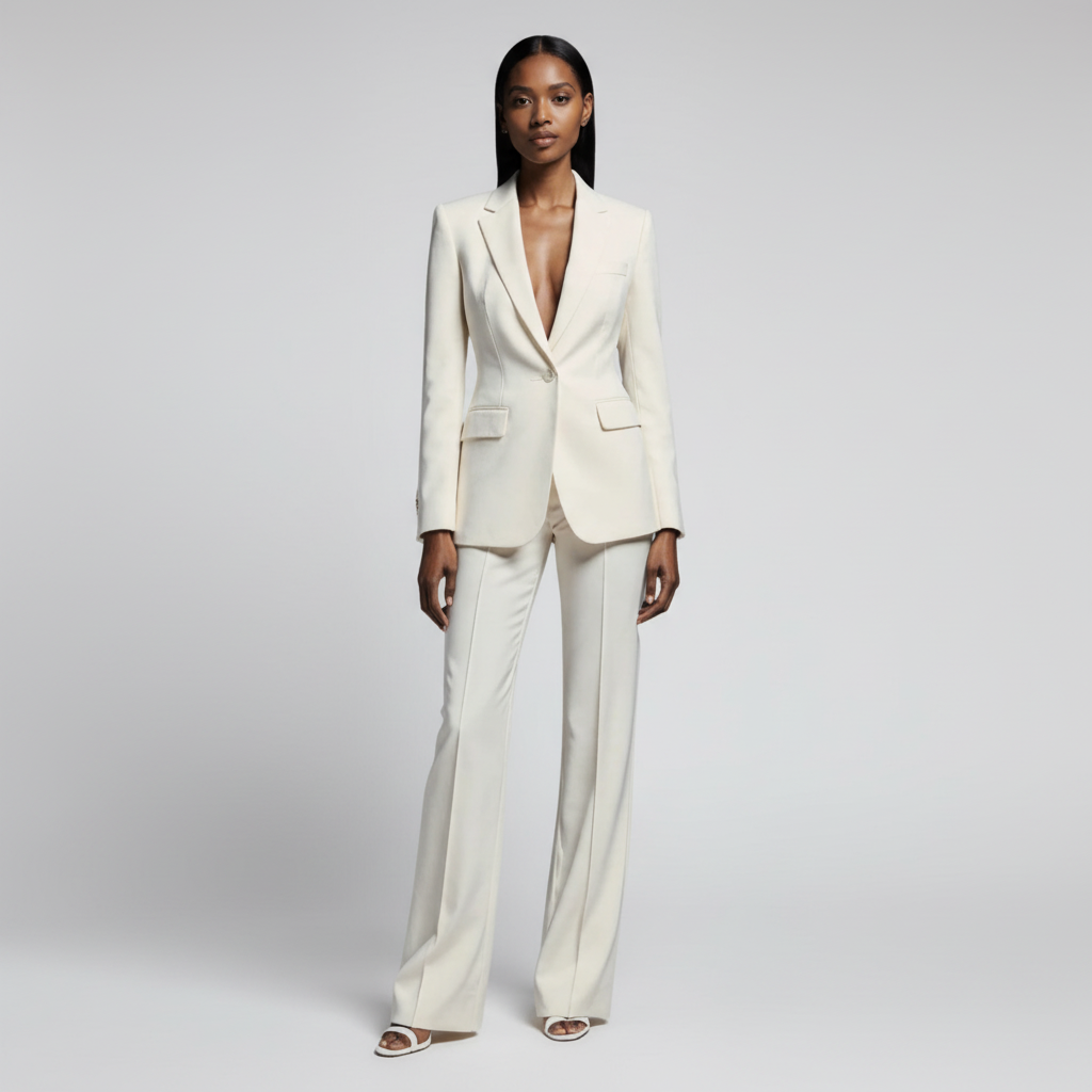 Elegant Blazer and Wide Leg Trousers Set for Timeless Style 0