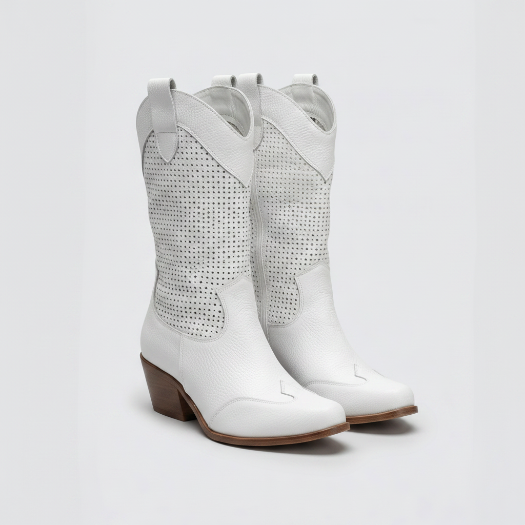 Elegant High Leather Cowboy Boots for Timeless Style and Comfort 1