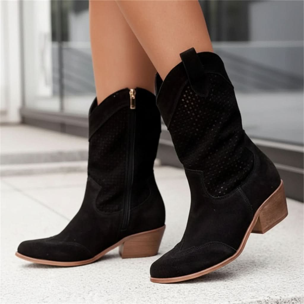 Elegant High Leather Cowboy Boots for Timeless Style and Comfort 4