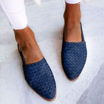 Elegant Leather Woven Sandals - Comfortable Summer Style with Adjustable Buckle 3