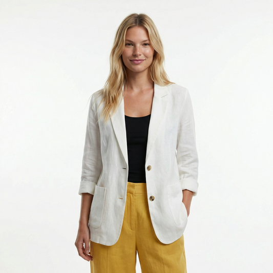 Elegant Linen Blazer - Lightweight Breathable Fabric for Effortless Style 0
