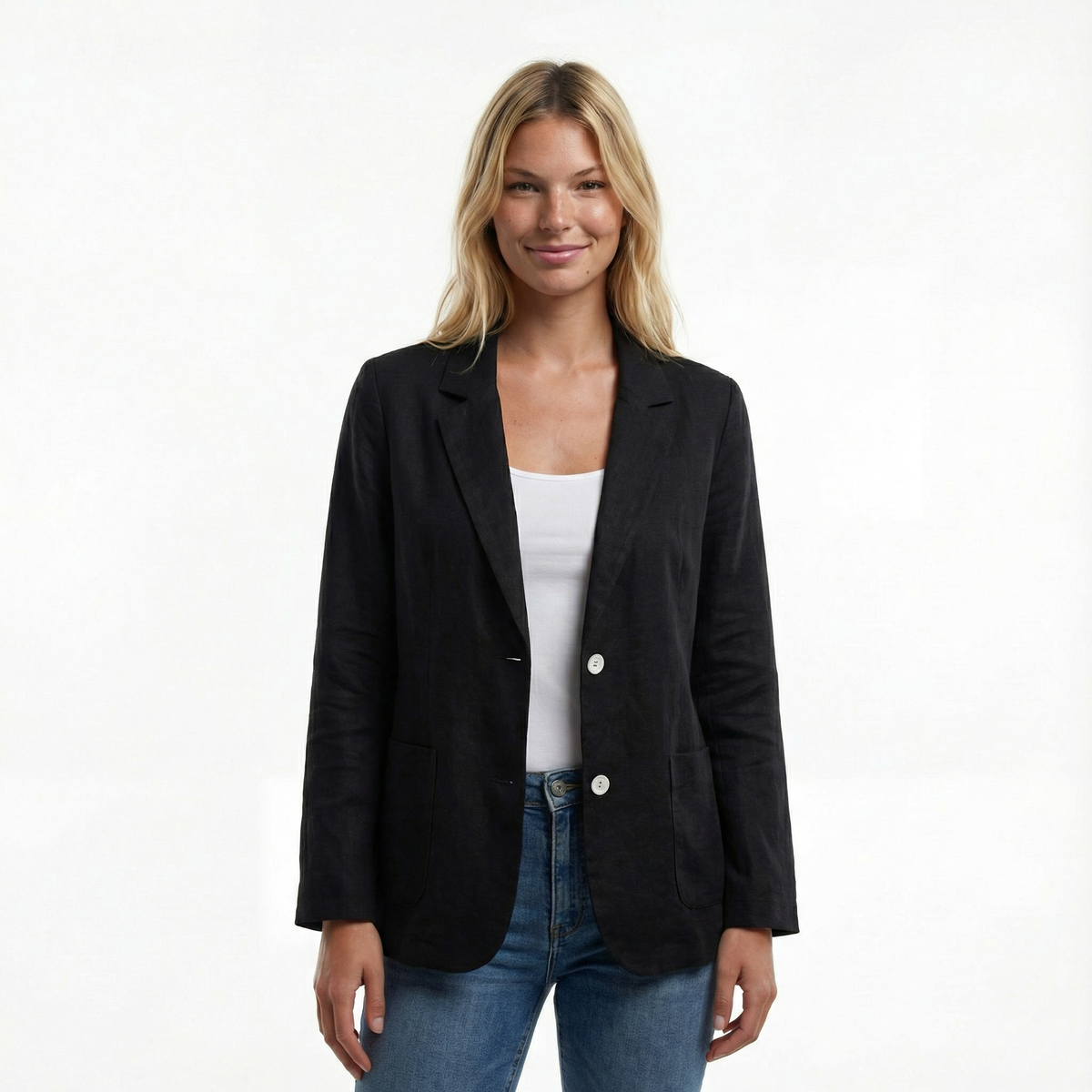 Elegant Linen Blazer - Lightweight Breathable Fabric for Effortless Style 1