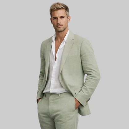 Elegant Men's Two-Piece Set with Round Neck and Regular Fit 0