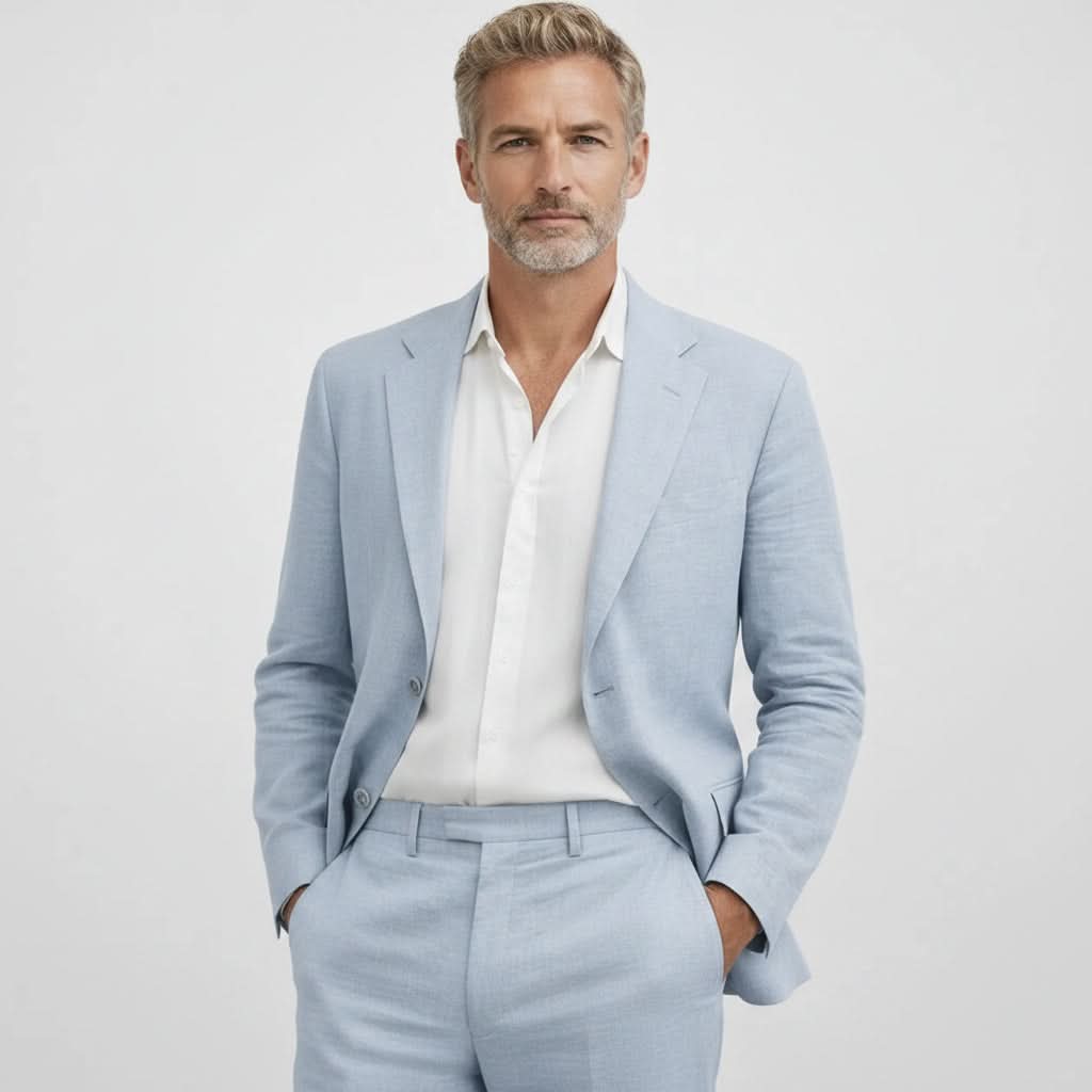 Elegant Men's Two-Piece Set with Round Neck and Regular Fit 1