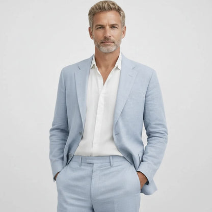 Elegant Men's Two-Piece Set with Round Neck and Regular Fit 1