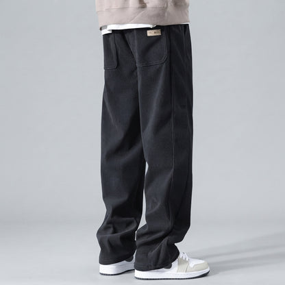 Relaxed Drawstring Wide Leg Casual Pants
