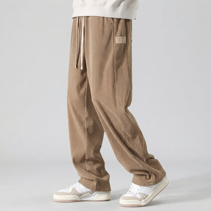 Relaxed Drawstring Wide Leg Casual Pants