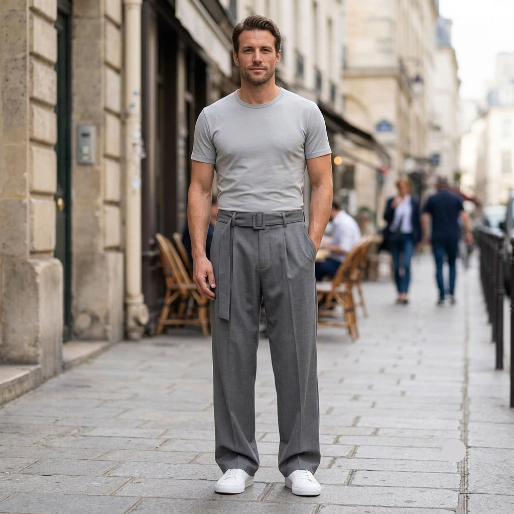 Spodnie o szerokich nogawkach, dopasowane na smart casual