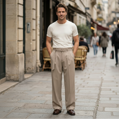 Spodnie o szerokich nogawkach, dopasowane na smart casual