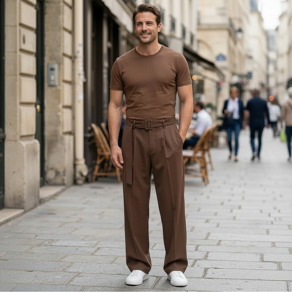Spodnie o szerokich nogawkach, dopasowane na smart casual