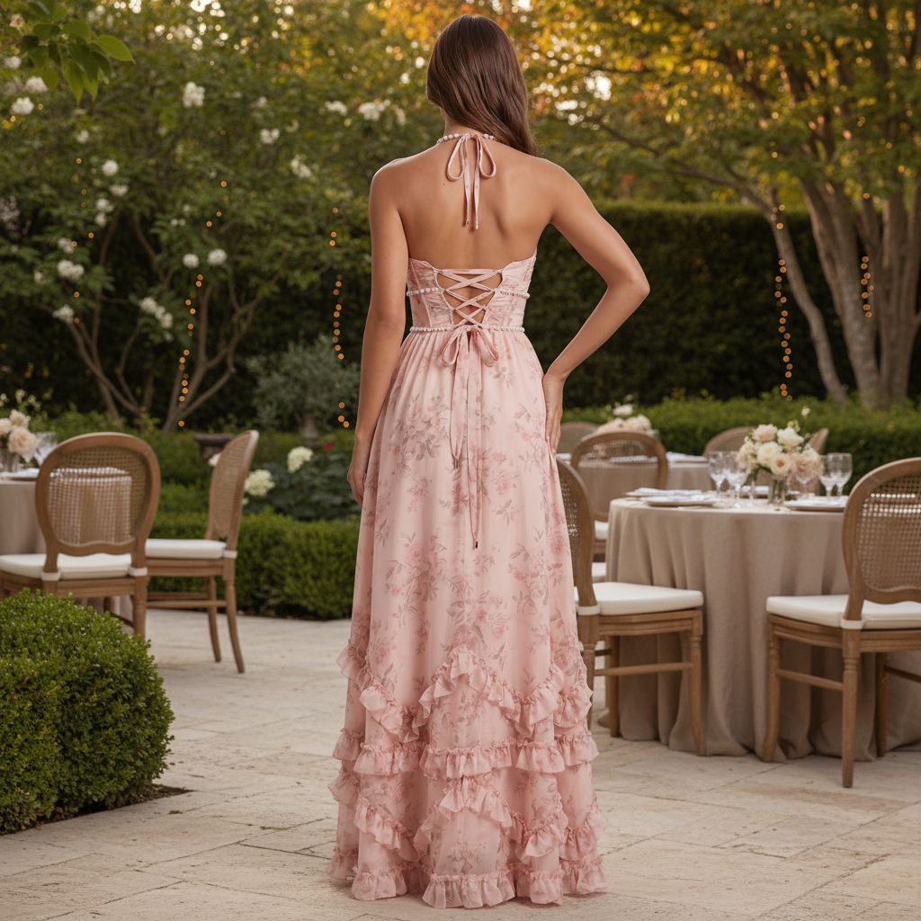 Halter Maxi Dress with Corset Fit