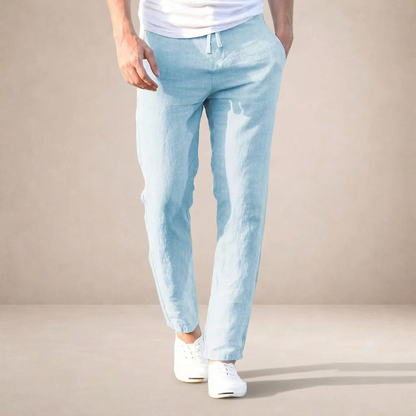 Linen Summer Pants - Breathable Regular Fit with Elastic Waist 5