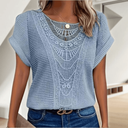 Liva - Elegant Ibiza-Inspired Blouse with Lace Accents & Eco-Friendly Fabric 7