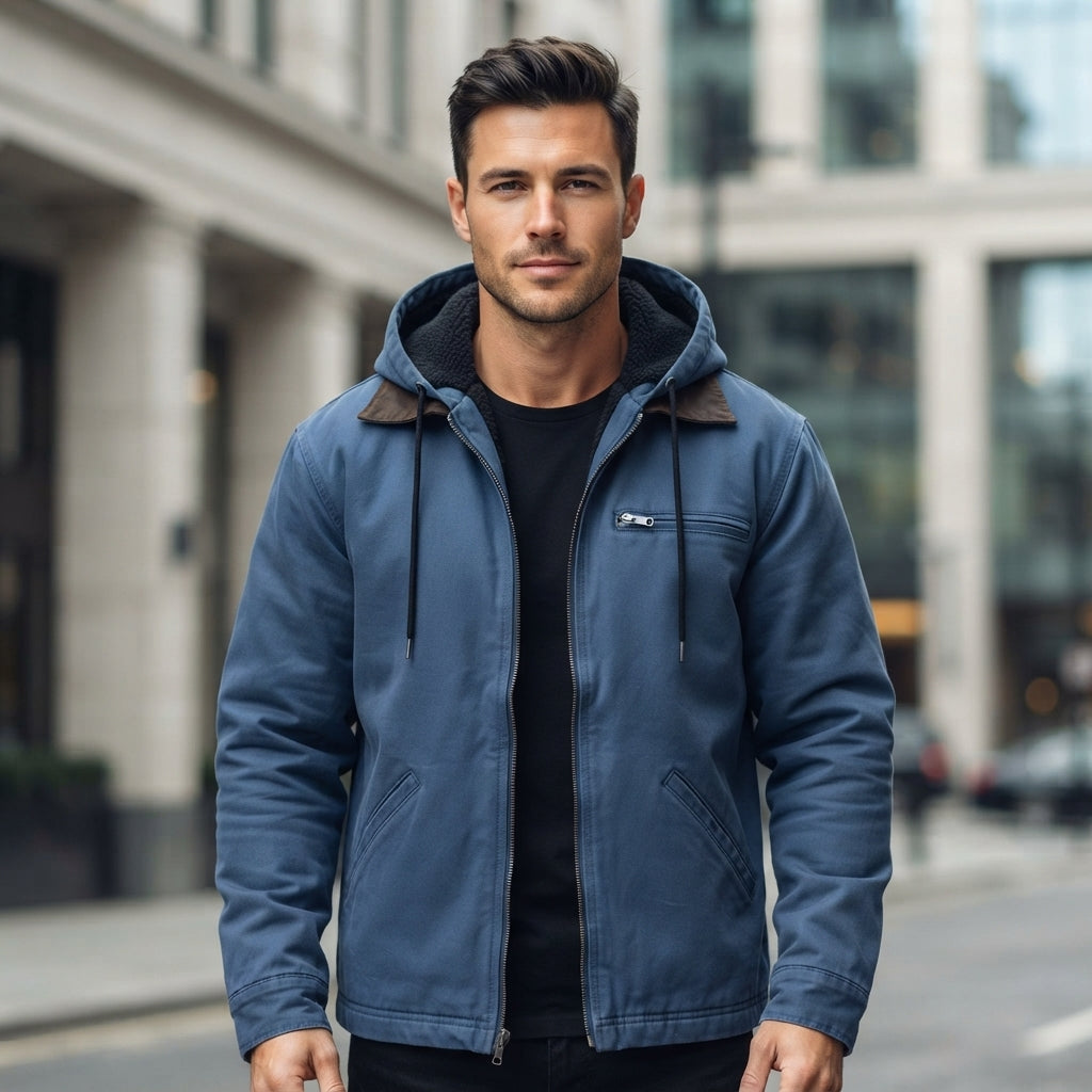 Hooded Full Zip Pocket Casual Jacket