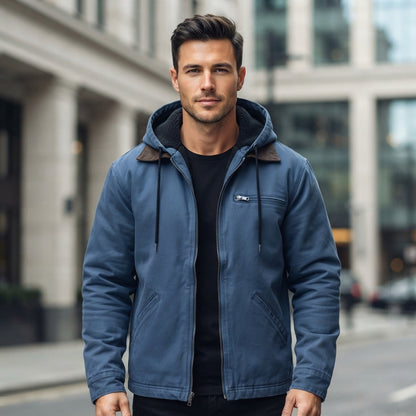 Hooded Full Zip Pocket Casual Jacket