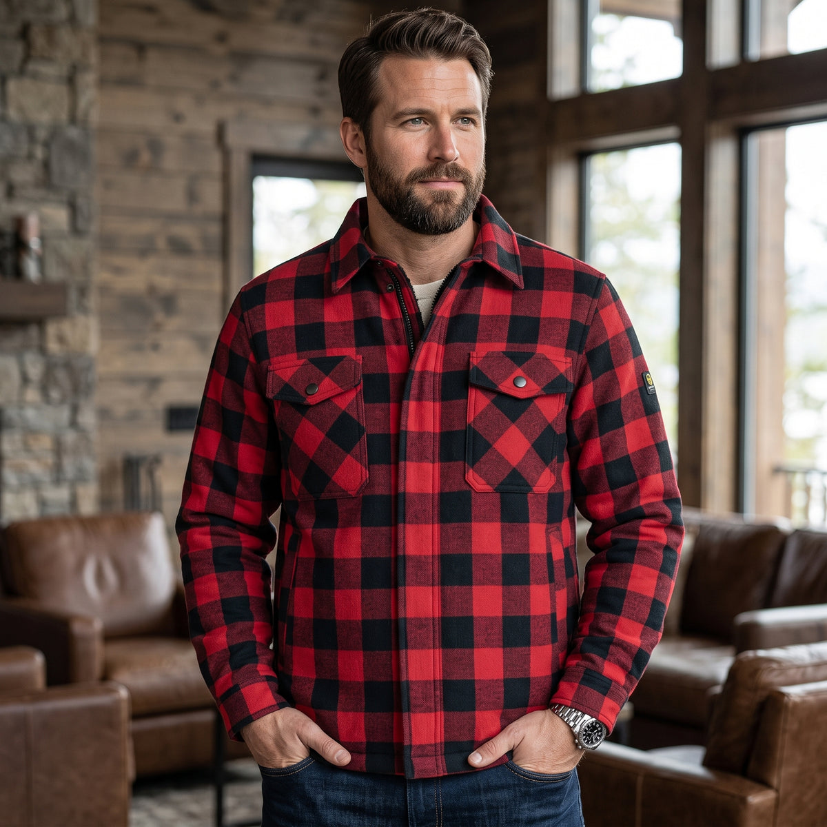 Classic Plaid Button Front Long Sleeve Shirt