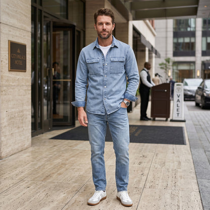 Classic Button Front Utility Pocket Overshirt