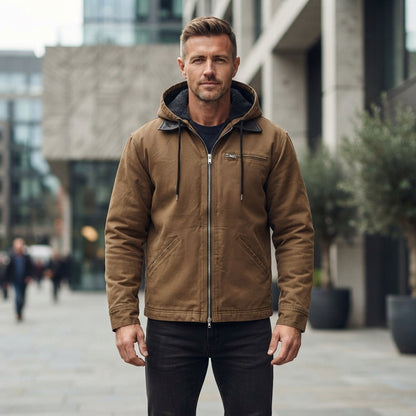 Hooded Full Zip Pocket Casual Jacket