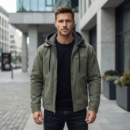 Hooded Full Zip Pocket Casual Jacket
