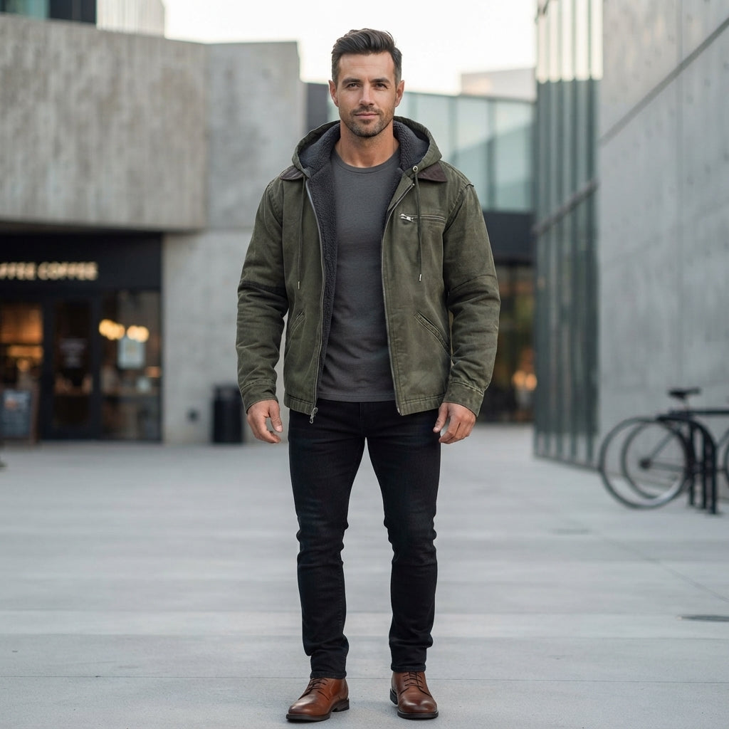 Hooded Full Zip Pocket Casual Jacket