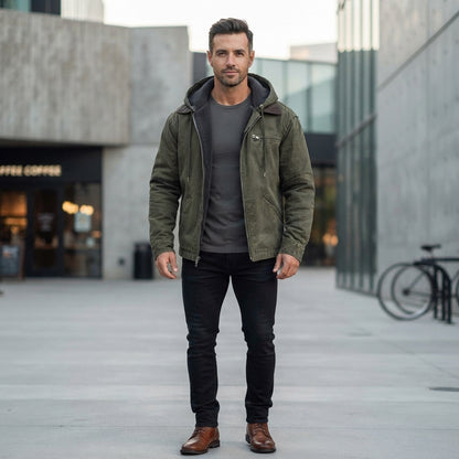 Hooded Full Zip Pocket Casual Jacket