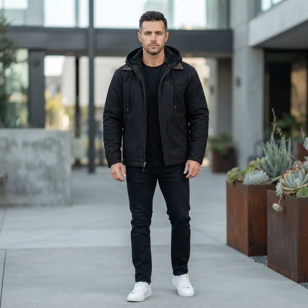Hooded Full Zip Pocket Casual Jacket