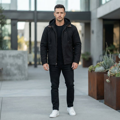 Hooded Full Zip Pocket Casual Jacket