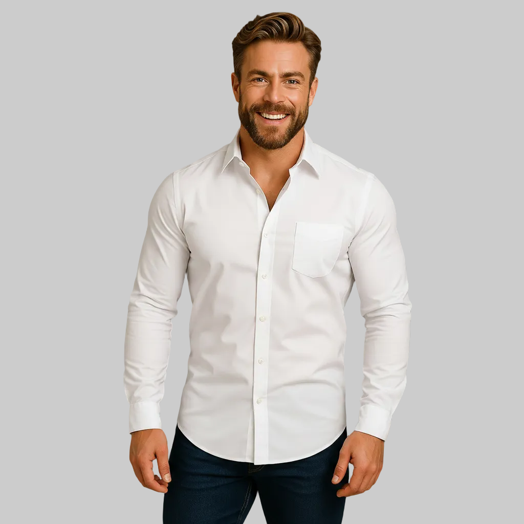 Modern Structured Fit Long Sleeve Shirt - Wrinkle-Free Elegance 0