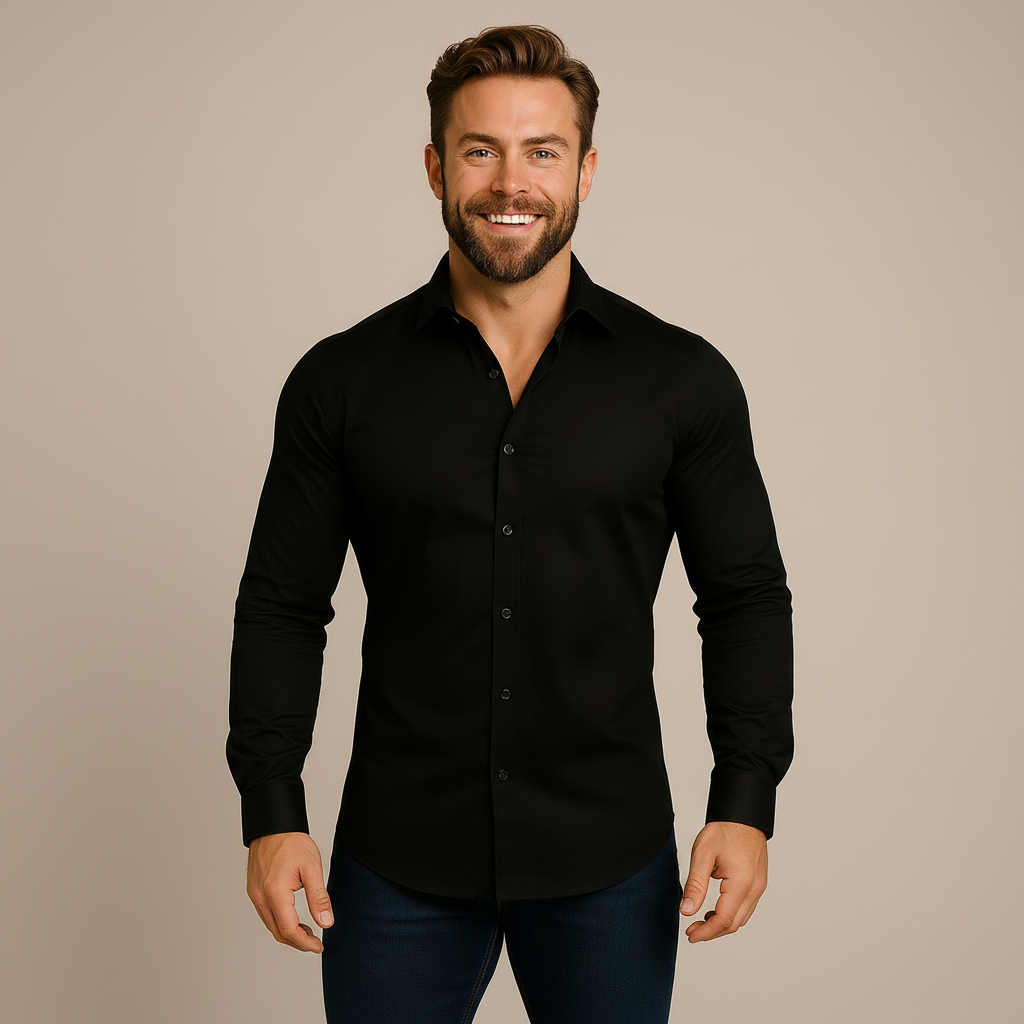 Modern Structured Fit Long Sleeve Shirt - Wrinkle-Free Elegance 5