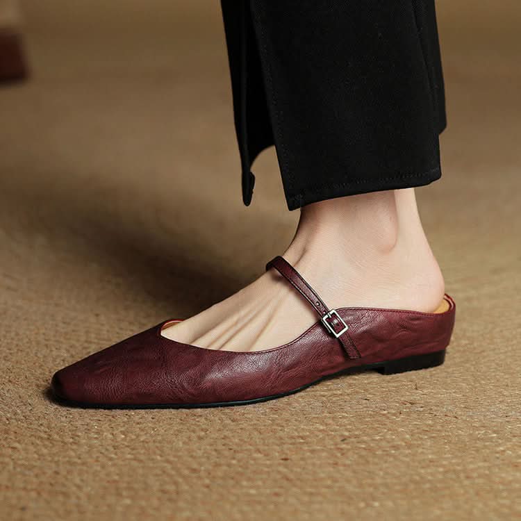 Lace Mules With a Peep-Toe Finish