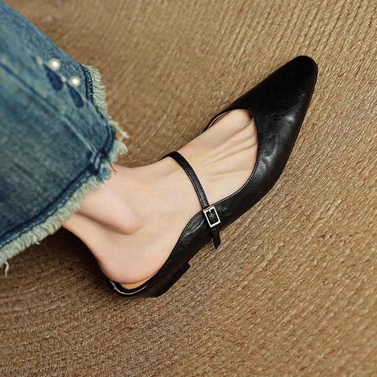 Lace Mules With a Peep-Toe Finish