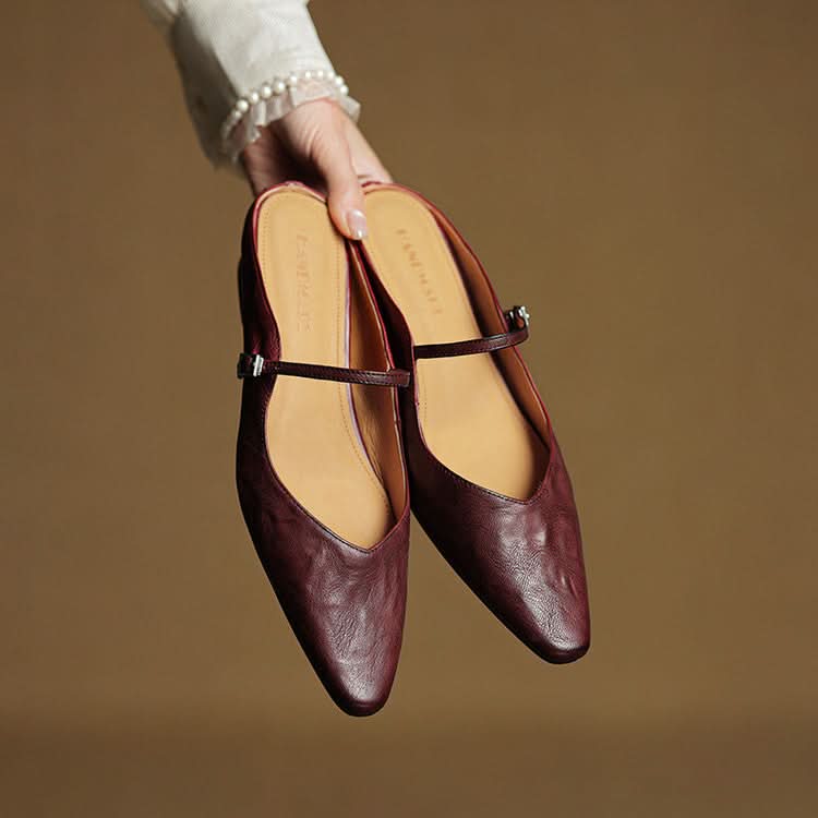 Lace Mules With a Peep-Toe Finish