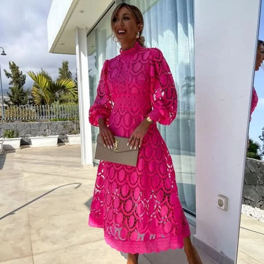 Chic Puff Sleeve Dress for Summer Events and Gatherings