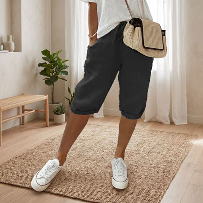 Elastic Waist Stylish Capri Pants