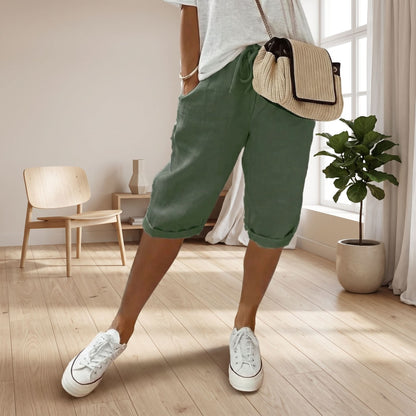 Elastic Waist Stylish Capri Pants