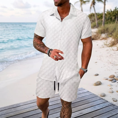 Casual Summer Shirt Shorts Set