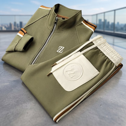 Casual Zip-Up Tracksuit Set