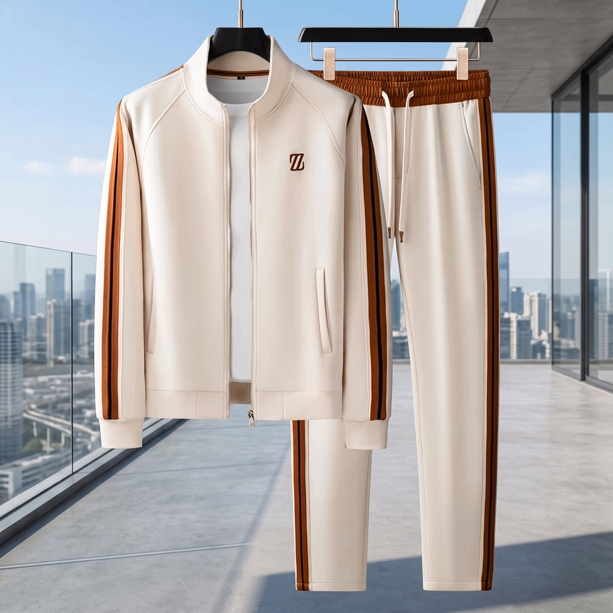 Casual Zip-Up Tracksuit Set