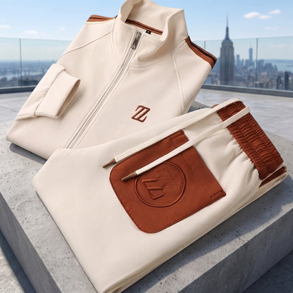 Casual Zip-Up Tracksuit Set