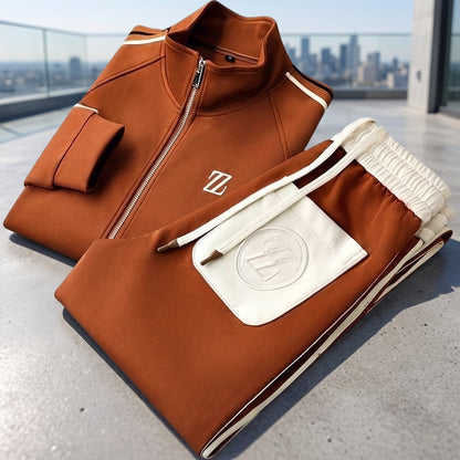 Casual Zip-Up Tracksuit Set