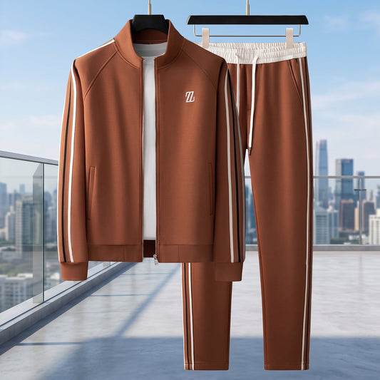 Casual Zip-Up Tracksuit Set