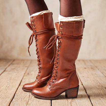 Lace-Up Cozy Boots