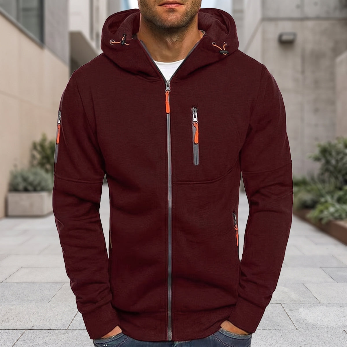Hooded Casual Zip-Up Jacket