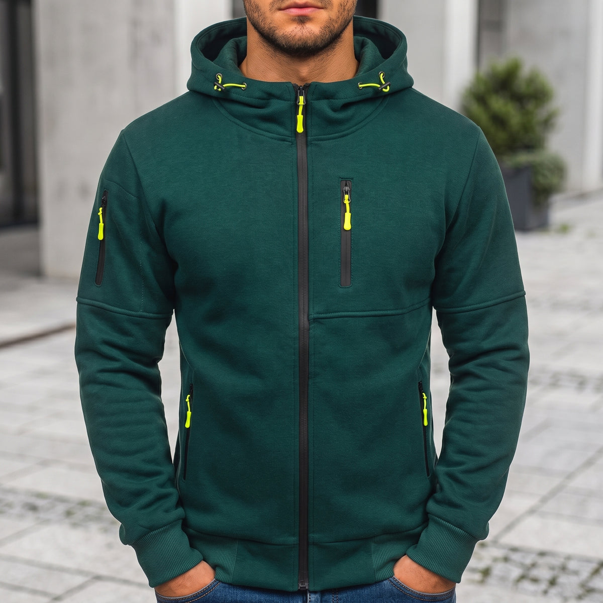 Hooded Casual Zip-Up Jacket