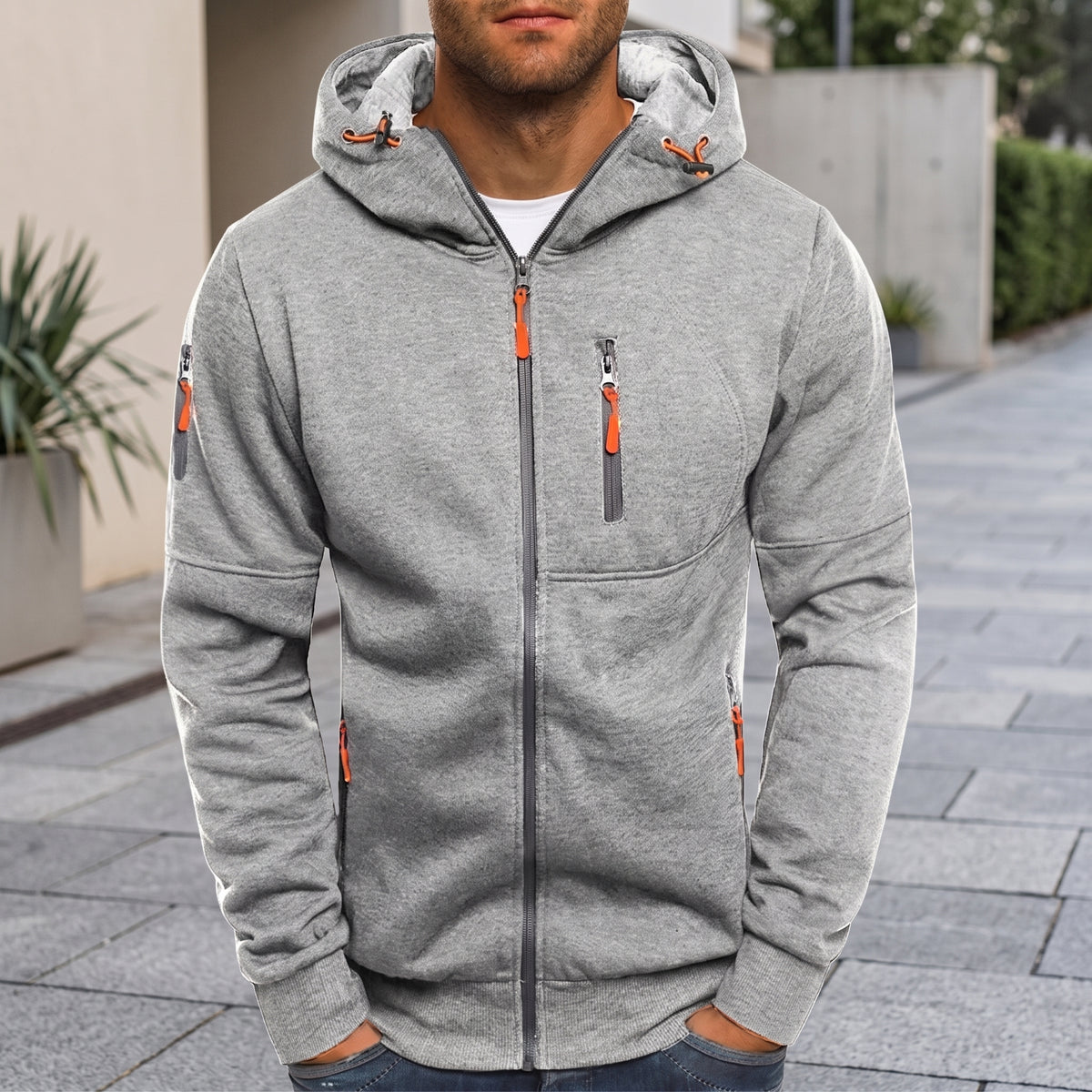 Hooded Casual Zip-Up Jacket