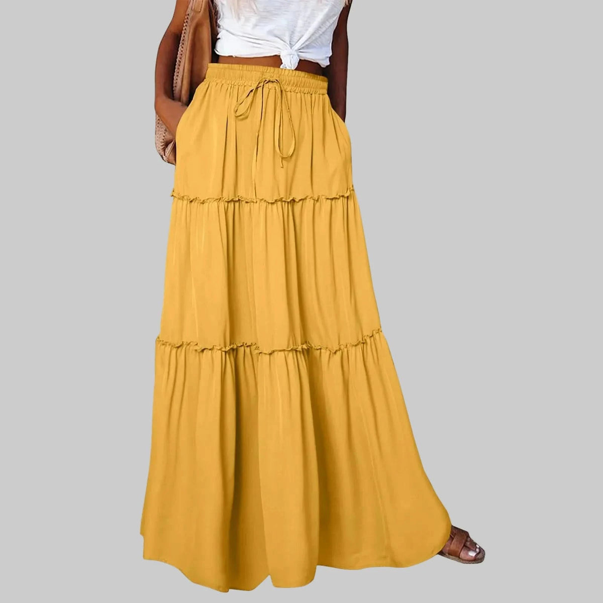 Timeless High Waist Long Skirt with Elegant Movement