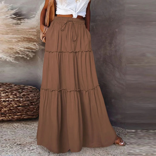 Timeless High Waist Long Skirt with Elegant Movement