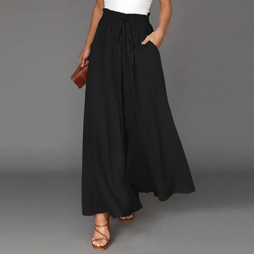 High Street Wide Leg Trousers with Adjustable Waist