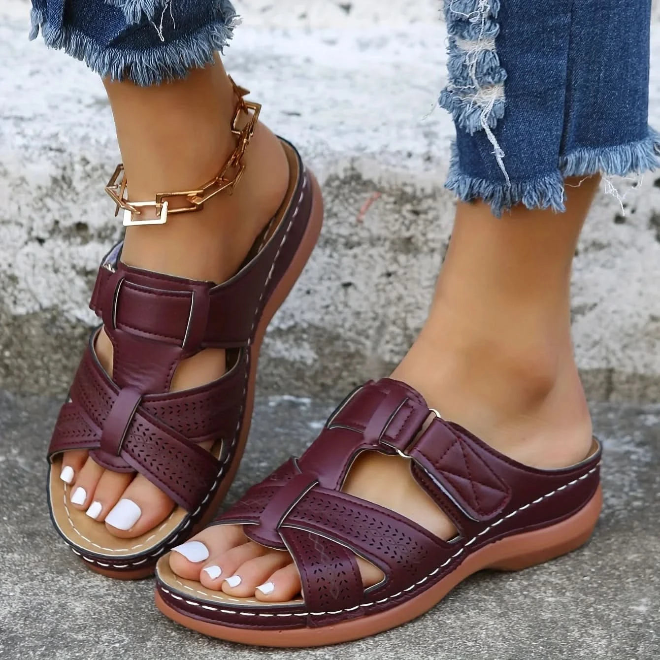 Comfortable Striped Fisherman Sandals