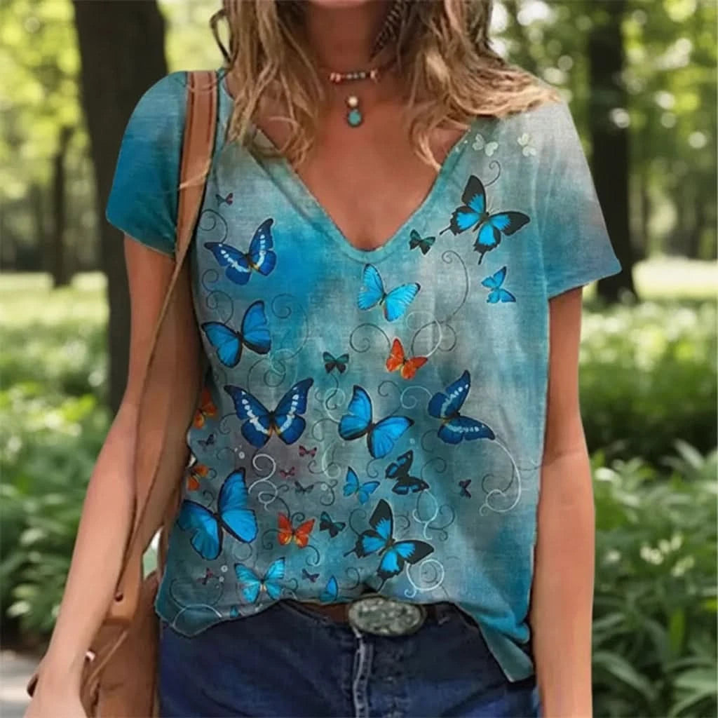 V Neck Casual Summer T Shirts
